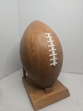 vintage hand-turned wooden football Made N The USA 1984 by Duane Blake #87 6½lb picture