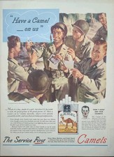 Vintage 1945 Camel Cigarette Print Ad, US Army Soldiers picture
