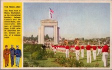 Vintage Peace Arch Blaine Washington Postcard WWII Era Soldiers picture