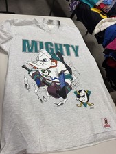 Vintage Mighty Ducks of Anaheim T-Shirt Nutmeg Mills Made in USA Disney Size L picture