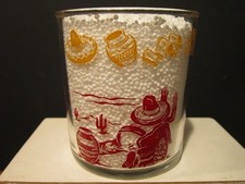 Vintage Hazel Atlas Sour Cream / Cottage Cheese Jar w/ Mexican Siesta Graphics picture