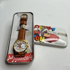 Armitron Musical Quartz Looney Tunes Taz Watch in Tin 1994 MPN 2200/93 picture