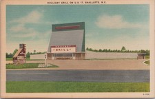 Shallotte NC Holiday Grill US 17 Interesting Roof Vintage Linen Postcard #2316 picture