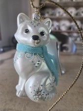 Hallmark Ornament Heritage Collection Winter Fox Samoyed Spitz Dog Jeweled Rare picture
