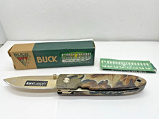 Vintage 1994 Camo Buck Knife, Ion Fusion, Made in USA, model B180-CH-0 picture