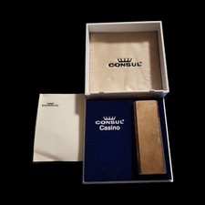Rare 1950s Consul Casino Gold Plated Gas Lighter Very Nice picture