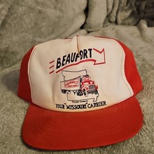 Vintage Beaufort Transfer Company Your Missouri Carrier Red Snapback ** Read picture