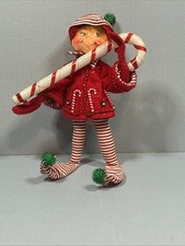 Annalee Candy Cane Elf 8in 2006 Peppermint Twist Poseable Christmas Doll picture