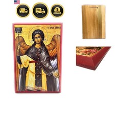 Wooden Greek Orthodox Christian Icon Saint Archangel Gabriel 9