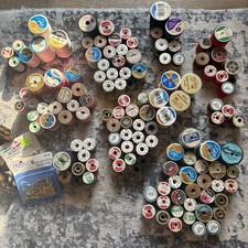 130+ Vintage Thread Spools New And Used Plus 2 Boxes Safety Pins One Unopened picture