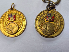 2 Vintage French Shooting Medals 1961 1966 Ville d'Asnieres Rifle Sports picture