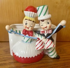 🎄Rare Vintage Christmas Relpo Cupcake Shoppe Kids Planter Japan Sweet Shoppe picture