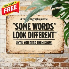 Clever Word Play Catchphrase Tin Sign Funny Sarcastic Bar Wall Plaque picture