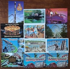 12 KENNYWOOD AMUSEMENT PARK Postcards - ROLLER COASTER / CAROUSEL Etc picture
