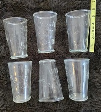 Set of 6 Vintage Libbey Milk Glass Tumblers Embossed Cow Star 1888 Canada 5