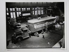 Consolidated Motor Lines Truck Autocar Garage Mechanics c1940s Photo 1990s Print picture