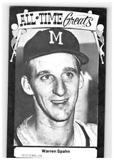 1973 Warren Spahn Milwaukee Braves Tcma All Time Greats Postcard Hof Vg-Ex  picture