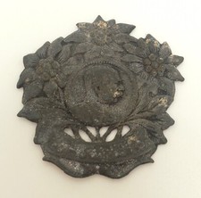 Austrian Emporer Franz Joseph 1948-1916 Thin Metal Medallion Floral Motif picture