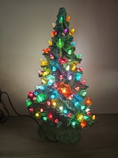 Vintage Tampa Bay Molds Ceramic Lighted Christmas Tree with Base 16