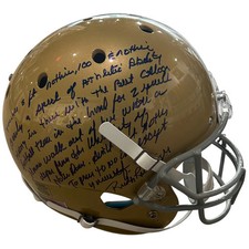 Rudy Ruettiger Autographed Notre Dame Irish Deluxe Full-Size Replica Helmet w/ L picture
