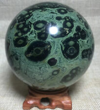 1950g Eye Green Kambaba Jasper Stromatolite Crystal Sphere Ball Madagasca +base  picture