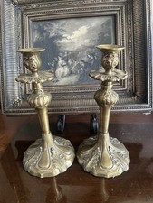 Vintage Candle Holder BAROQUE STYLE ALTAR Bronze French heavy 10tall picture