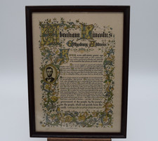 Framed Lincoln’s Gettysburg Address Print J. R. Rosen Studios 1956 12