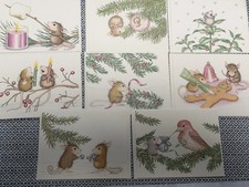 VINTAGE HOUSE-MOUSE DESIGNS Lot- 1993-lot of 14 Xmas cards w/ envelopes. picture