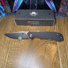 KLAKEN J146-RIDGE Black Tactical D2 Blade. Micarta Handle Back Flip Liner Lock picture