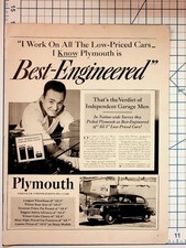1939 Plymouth Best-Engineered Vintage Car Magazine Ad Mechanic US Navy Plane picture