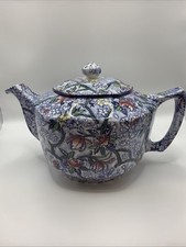 Vintage 1930s Ringtons Tea Maling Ware Chintz Teapot Hexagonal Floral Reg 768024 picture