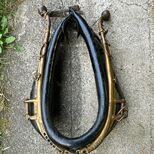 Vintage Western Americana Horse Harness Collar Pad w/ Brass Hames picture