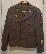 Vintage WW2 US Army Eisenhower Jacket, size 36R w/ combat bars. M-1944 Jacket picture