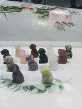 5pc Wholesale Natural mix Quartz carved crystal mini dog skull reiki random picture