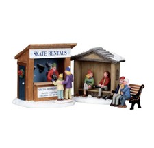 Lemax Skate Rentals Set Of 3-Holiday Village Winter Carnival -Pond Accent picture
