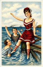 Reproduction Vintage Postcard Bathing Beauty 1907-8 BRAND NEW Reproduction picture