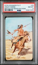 1956 F279-8 QUAKER PACK-O-TEN BRAVES OF INDIAN NATIONS #16 CRAZY HORSE PSA 8 picture