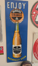 Vintage Enjoy Mission Orange Soda Metal Tin Sign picture