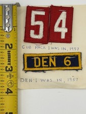 BSA 1957 Cub Pack I Was In Badges Boy Scouts 54 Den 6 picture