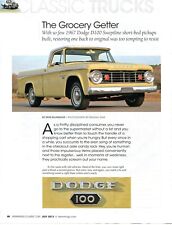 1967 DODGE D100 SWEPTLINE TRUCK 3 page COLOR Article picture
