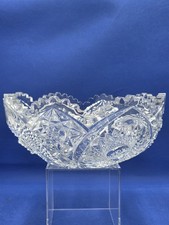 LIGHT REFLECTIVE ANTIQUE AMERICAN BRILLIANT APB LEAD CRYSTAL CUT GLASS 9