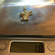 Vintage Disney Mickey Character 417 Gold  Charm Pendant with Bail  picture