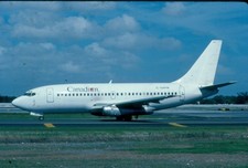 S563  C-GXPW  CANADIAN  B737-200   ALL WHITE  ORIGINAL KODAK SLIDE picture