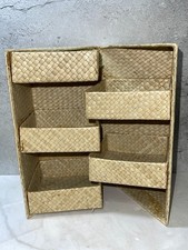 VTG Via Motif Pandan Woven Storage Tower Organizer Box Indonesia Multi-Tier Tier picture