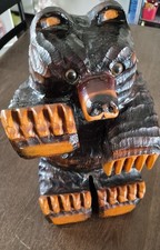 Vintage Jurasek 1999 Hand Carved Chainsaw Bear  16x9x9 Artisan Cabin Sculpture picture