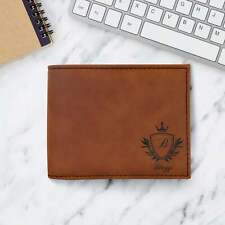 Men's Personalized Leatherette Wallet, Best Custom Bi-Fold Wallet For Men, RFID  picture
