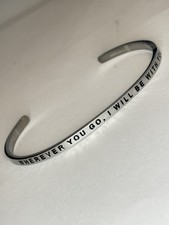 Mantraband Wherever You Go I Will Be There Silver Tone Bracelet  picture