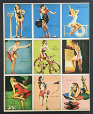 Vintage 1944 American Beauties Philadelphia Gum Inc R59 Uncut Sheet of 9 Cards picture
