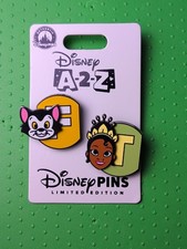 Disney A-2-Z Magnetic 2 Pin Set Letters F&T- Figaro And Tiana Le1250 picture