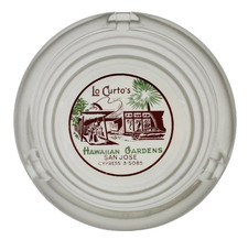 VTG Frosted Glass Marketing Ashtray / Lo Curto's Hawaiian Gardens / San Jose CA picture